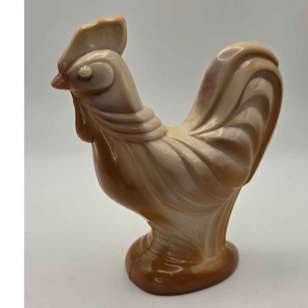 Fenton Art Glass Rooster Figurine 100th Anniversary 2005 Caramel Slag Glass 5.5"